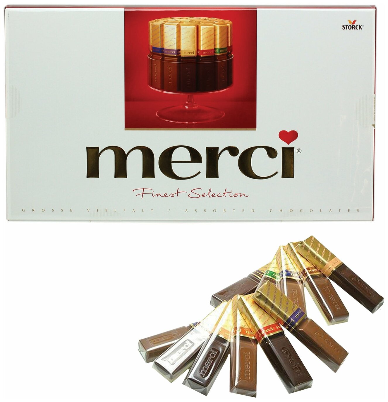 Набор шоколадных конфет Merci, ассорти, 400г, картонная коробка - фотография № 16