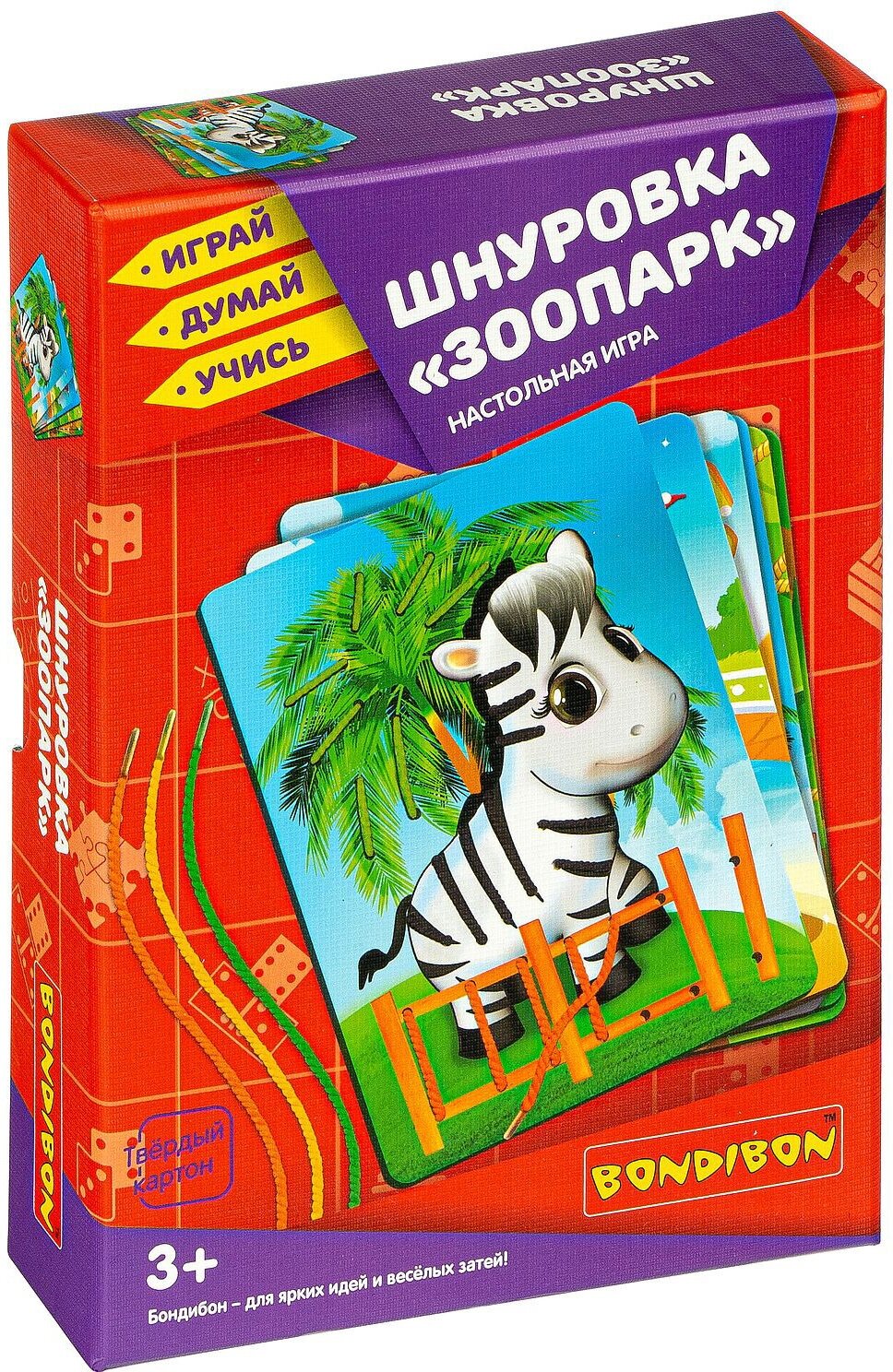 Настольная игра BONDIBON "Зоопарк" Шнуровка, Играй, Думай, Учись