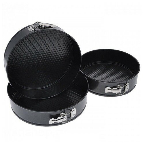 Формы для выпечки круглые 18, 20, 22 см CAKE MOULD, набор 3 шт.
