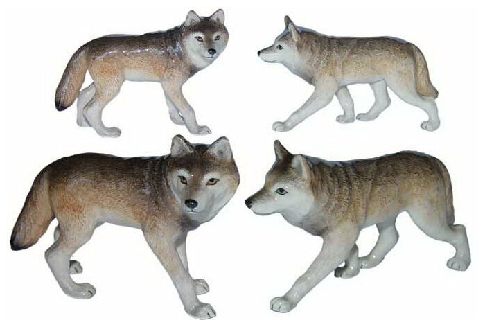 Набор фарфоровых фигурок KLIMA "Волк", 4шт, 8см (Франция)