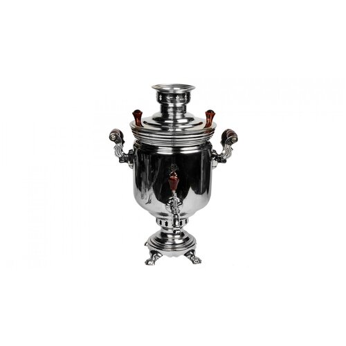 Самовар жаровой на дровах 5л Оригинальный никель