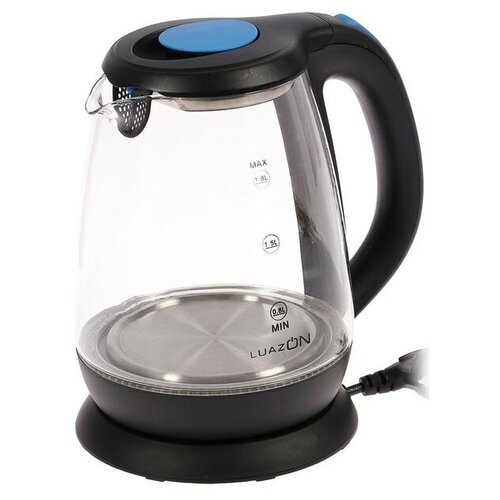 Чайник электрический Luazon LSK-1810 стекло 18 л 1500 Вт подсветка черный 1168500₽
