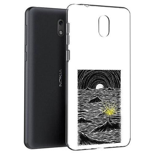 Чехол задняя-панель-накладка-бампер MyPads маяк в черно белом море для Nokia 6 противоударный