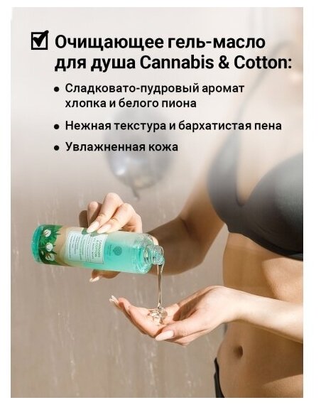 Cannabis and cotton oil body wash Очищающее масло для душа, 250мл