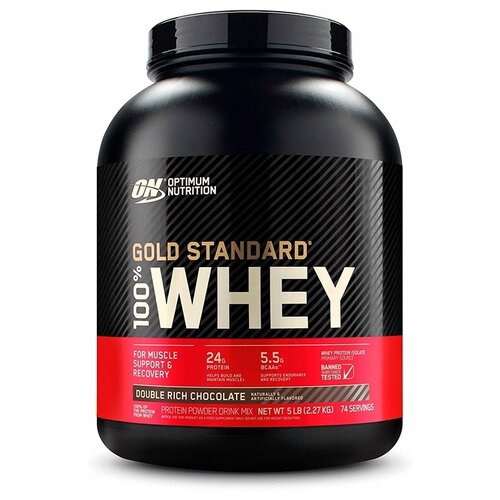 Протеин Optimum Nutrition 100% Whey Gold Standard, 2353 гр., двойной шоколад протеин optimum nutrition 100% whey gold standard двойной богатый шоколад 4540 гр