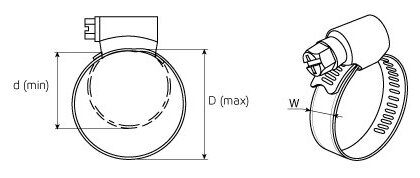 Хомуты червячные из оцинкованной стали PL-9/W1 (Ø 12-20 мм) {68982} 1 шт