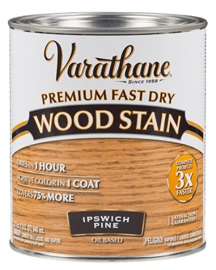 Масло для дерева и мебели Varathane Fast Dry Wood Stain быстросохнущее тонирующее масла, морилка, пропитка для дерева, Ипсвическая сосна, 0.236 л