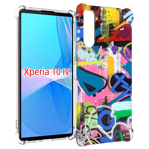 Чехол MyPads абстракция-графити для Sony Xperia 10 IV (10-4) задняя-панель-накладка-бампер