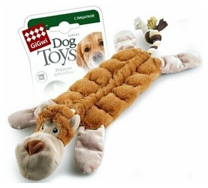 Игрушка для собак Dog Toys обезьяна С 19-ТЬЮ пищалками 34 СМ - фотография № 8