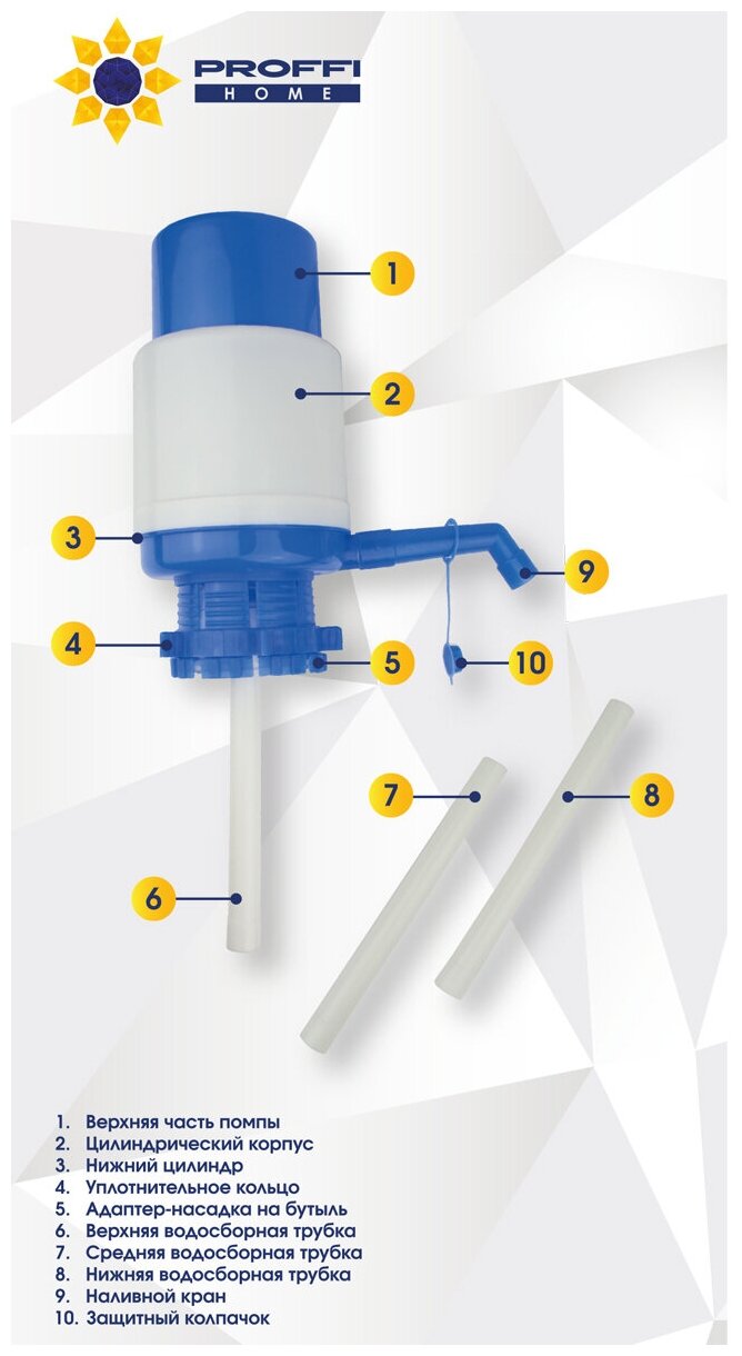 Помпа для воды механическая на бутылку 19 литров PROFFI PH9773 - фотография № 8