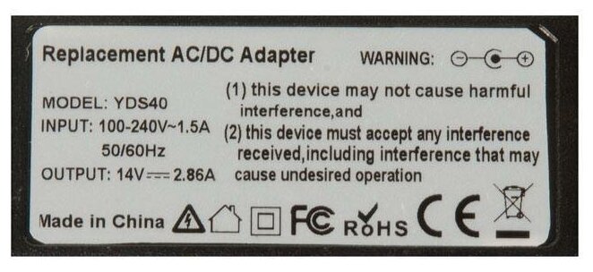 Блок питания БП для монитора и телевизора LCD 14V 414A 58W 65x44мм