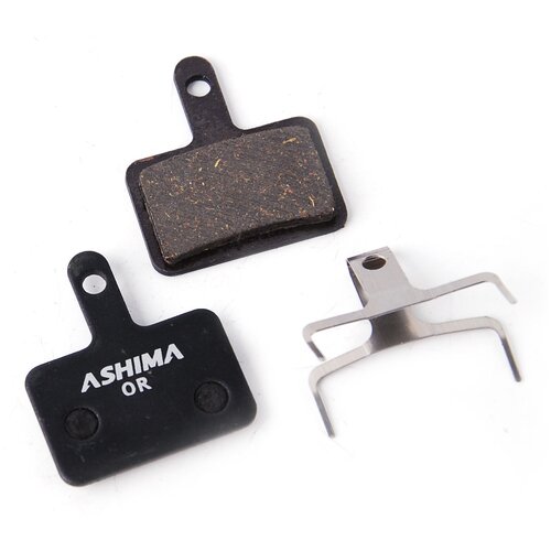 Тормозные колодки Ashima AD0102-OR, в комплекте 2 колодки, полимерные, с пружиной для диск тормозов Shimano B01S, и аналогами данного стандарта болты для роторов ashima 12 штук зеленые