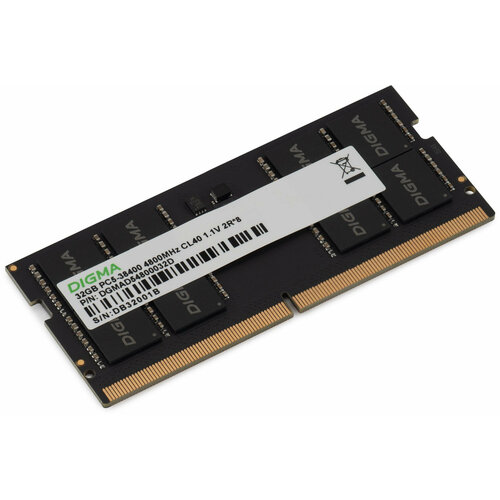Память DDR5 32GB 4800MHz Digma DGMAS54800032D RTL PC5-38400 CL40 SO-DIMM 288-pin 11В dual rank Ret 1133300₽