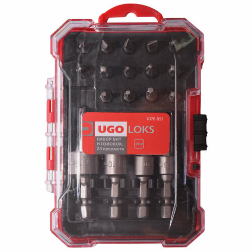 Набор бит и головок ugo locks 23 предмета магнитный держатель для бит 60мм 1 4 84951 33 2 600