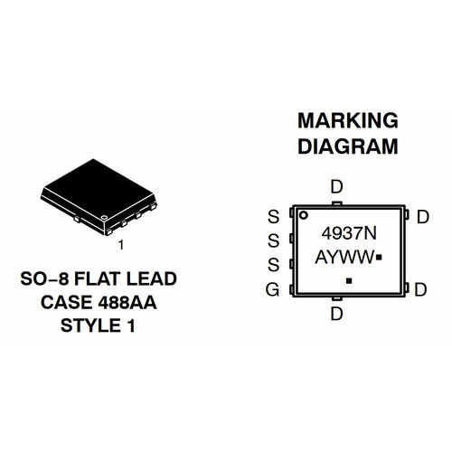 Микросхема NTMFS4937NT1G N-Channel MOSFET 30V 70A 10pcs lot aod240 d240 70a 40v to 252 to252 mos fet new and original ic chipset mosfet n