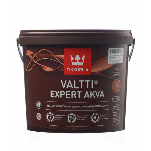 Антисептик Tikkurila Valtti Expert Akva декоративный для дерева тик 2,7 л