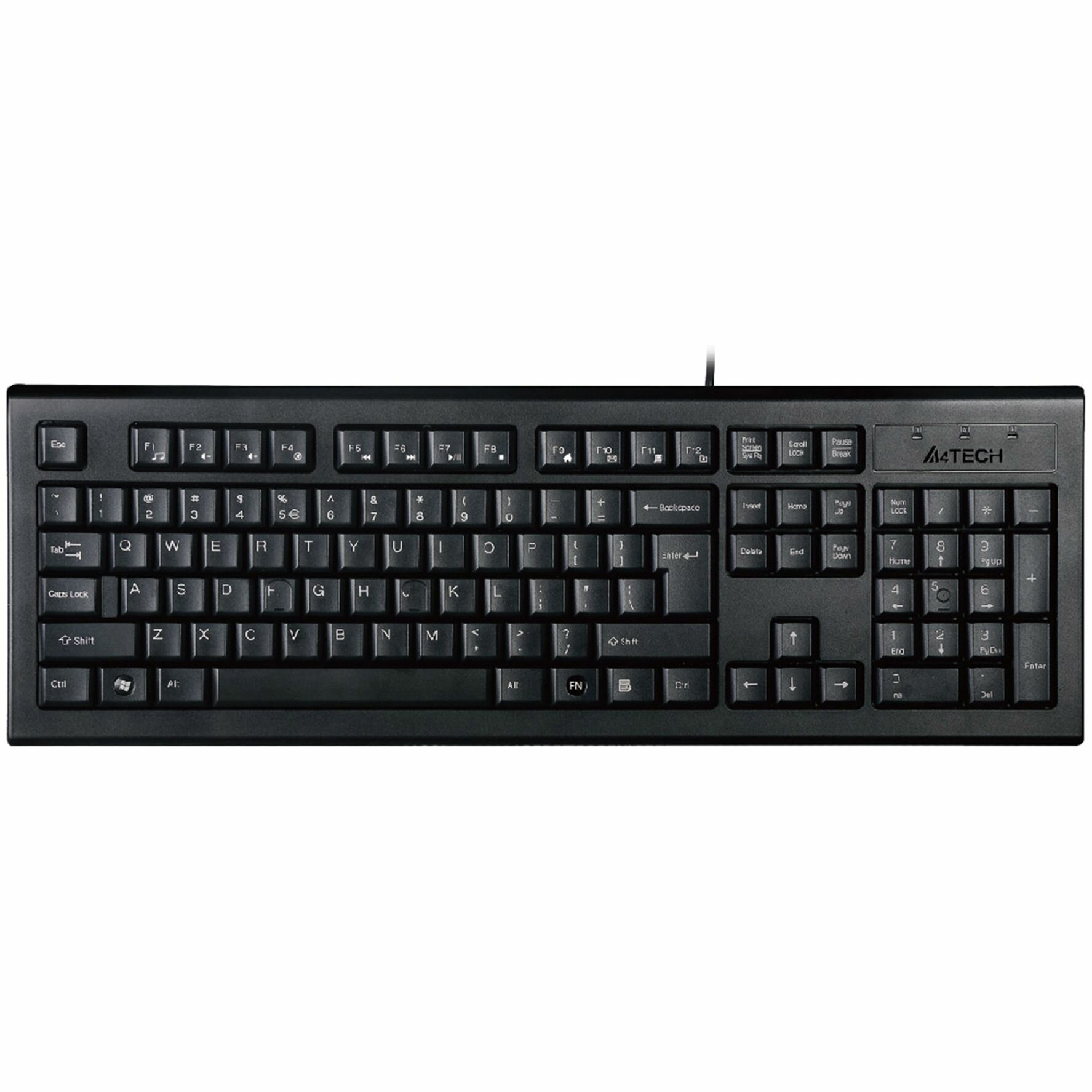 A-4Tech Клавиатура Клавиатура A-4Tech KR-85 black USB, проводная, 104 клавиши