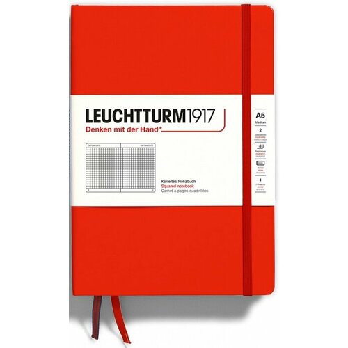 Leuchtturm 367253 Блокнот leuchtturm natural colors, a5, 80 м/г2, 250 стр, в клетку, твердая обложка, рыжий лис