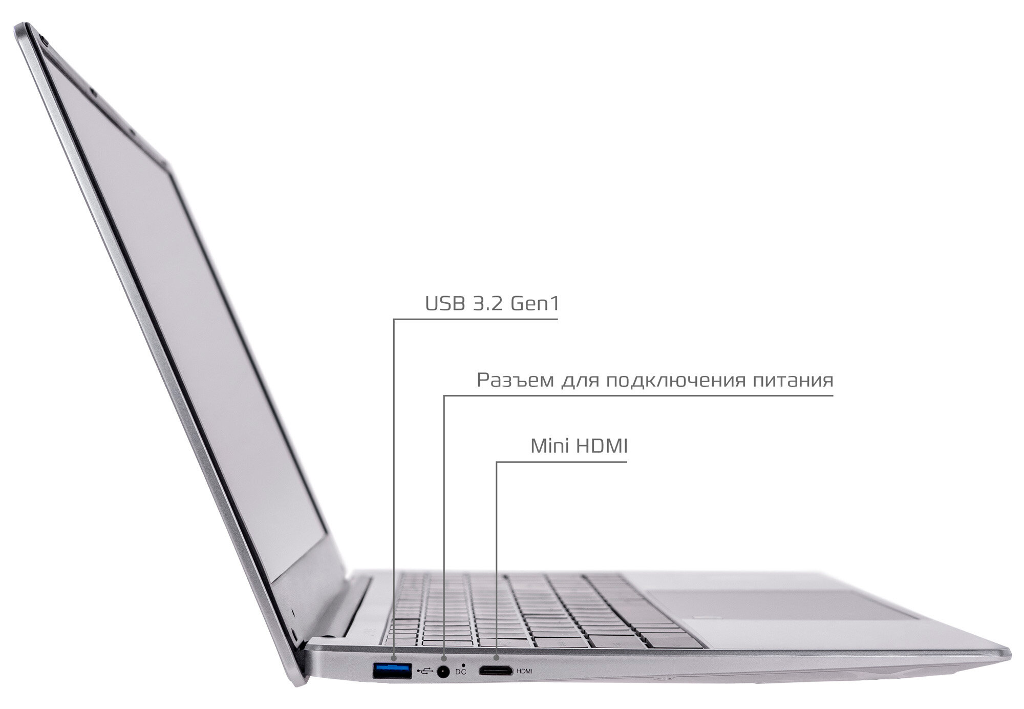 Ноутбук 15.6" Notebook Intel N5095, RAM 16GB, SSD 512GB, WiFi, BT, (NB1565MS) Metal Silver