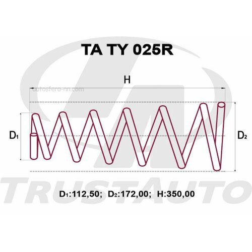 TRUSTAUTO TATY025R TATY025R_Пружина подвески усиленная TA TA TY 025R 2242₽