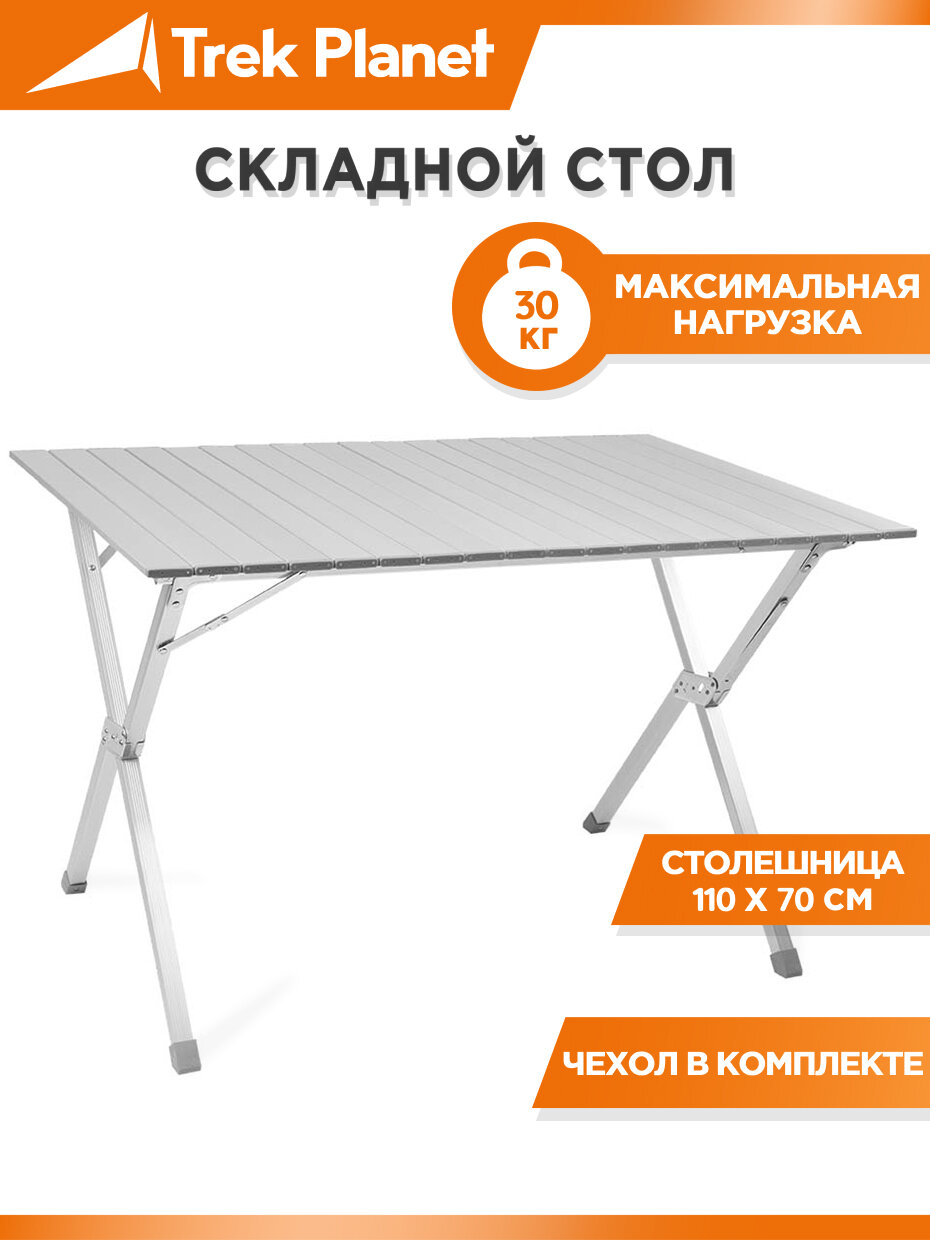 Стол складной JUNGLE CAMP Dinner 110, кемпинговый, 110x70x70 см, алюм.