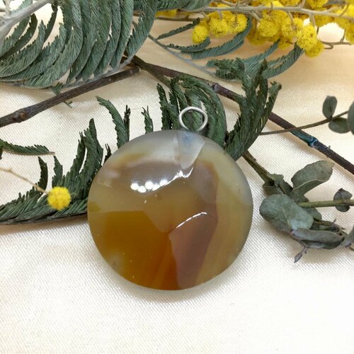 Подарок Сувенир зеркало брелок с камнем оникс