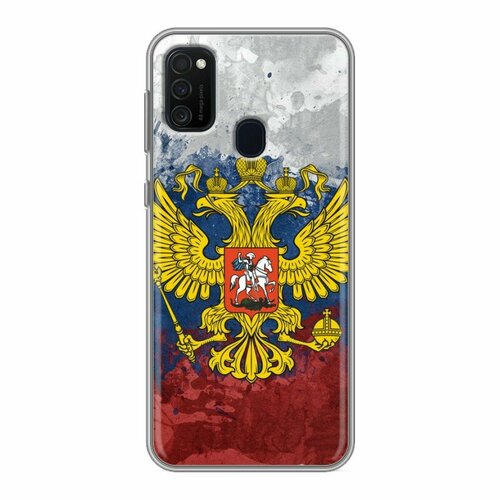 Дизайнерский силиконовый чехол для Samsung Galaxy M21 Российский флаг дизайнерский силиконовый чехол для realme c25 российский флаг
