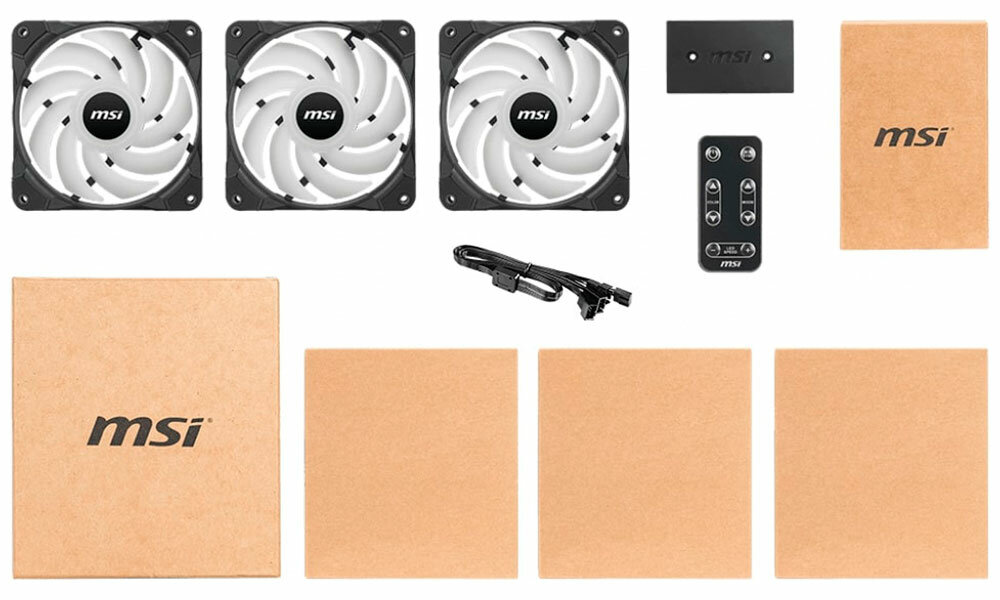 MAX F12A-3H 3*ARGB 120mm fans with hub and remote control MSI - фото №14