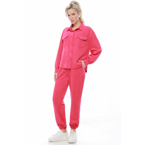 Комплект одежды DStrend, размер 50, ярко-розовый костюм рубашка и брюки повседневный стиль свободный силуэт размер 44 бежевый