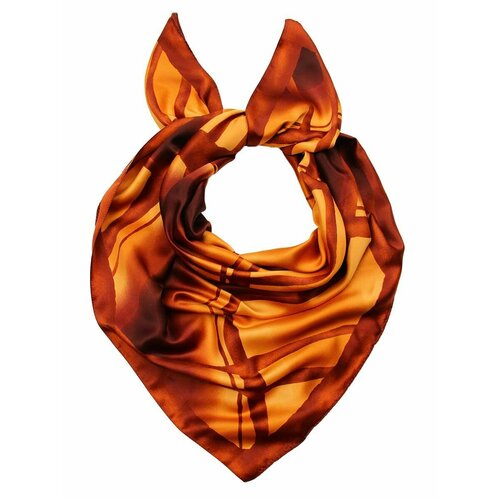 фото Платок venera,90х90 см, коричневый, оранжевый