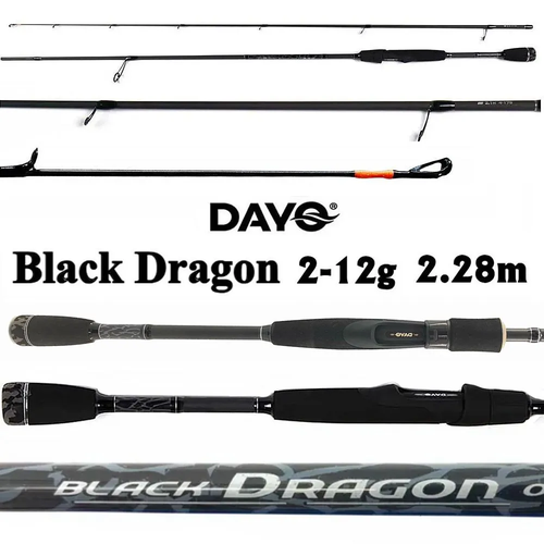 спиннинг dayo black dragon тест 5 25гр 2 1м Спиннинг Dayo Black Dragon, тест 2-12гр, 2,28м