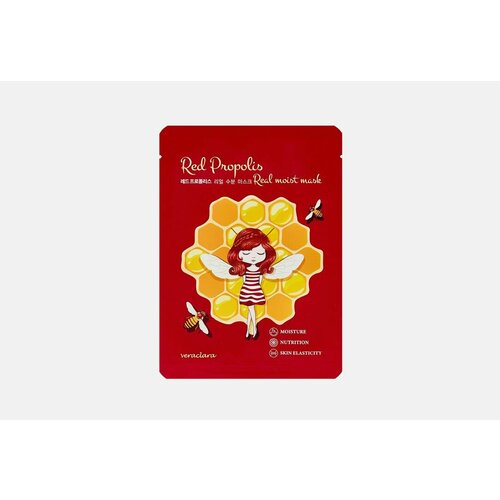 Маска для лица тканевая с красным прополисом CLARA'S CHOICE Red Propolis Real moist mask