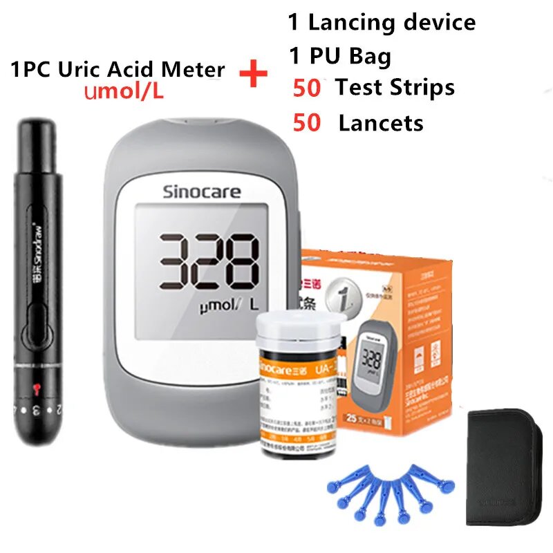 Монитор мочевой кислоты с ланцетом и тест-полоски, kit meter-50pcs