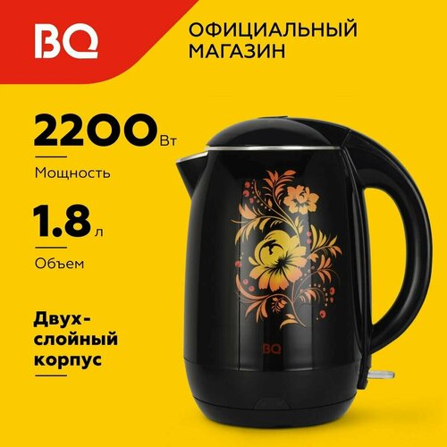 Чайник электрический BQ kt1702p черный-цветы 1960₽