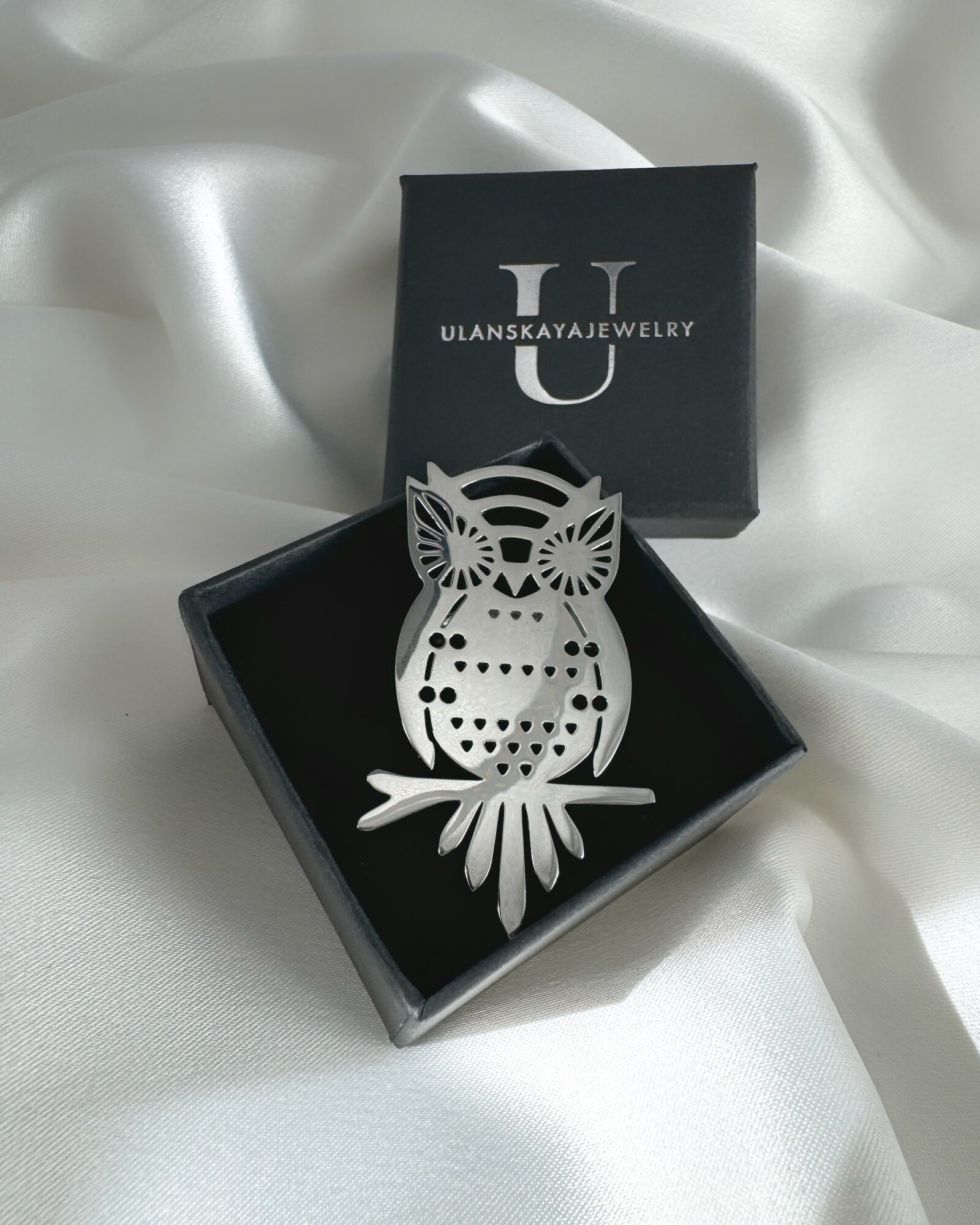 Брошь Ulanskaya Jewelry, серебристый