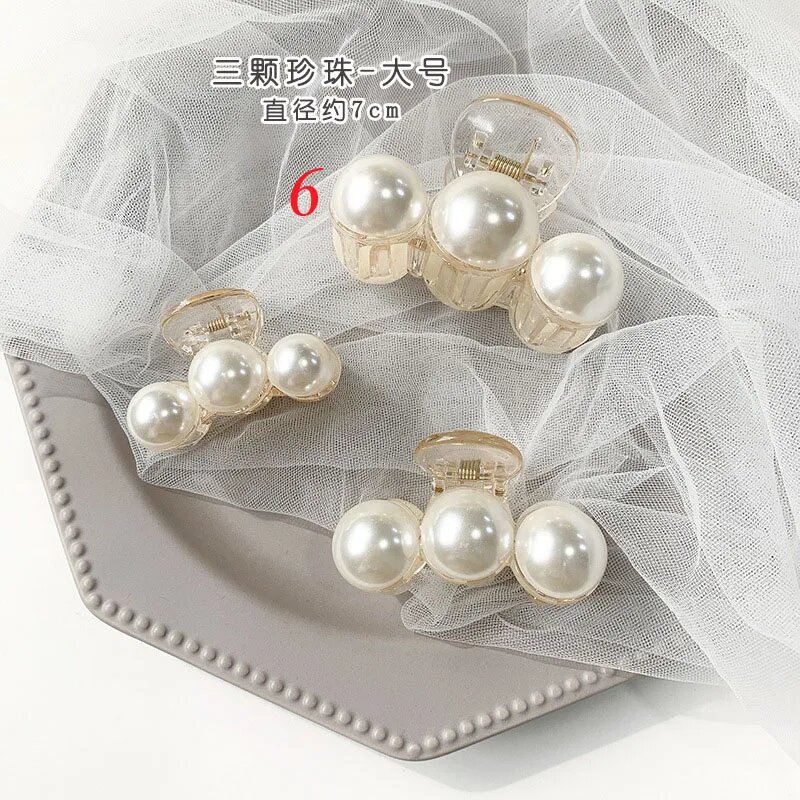 Заколка для волос краб с жемчугом, Color: style 6