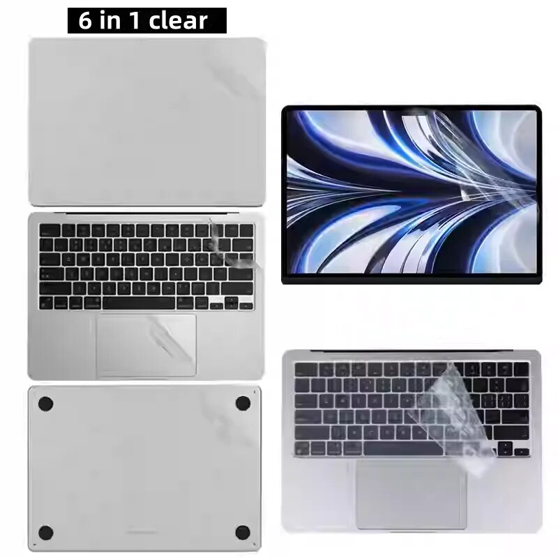Матовая прозрачная наклейка на весь корпус для MacBook Pro 14", 6 in 1 Clear, 2024 pro14 A3401
