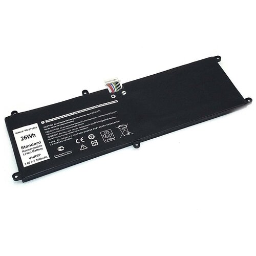 Аккумуляторная батарея (аккумулятор) VHR5P-2S1P для ноутбука Dell Latitude 11 5175 7.6V 3400mAh черная аккумулятор для dell latitude 11 5175 5179 0rfh3v rfh3v vhr5p