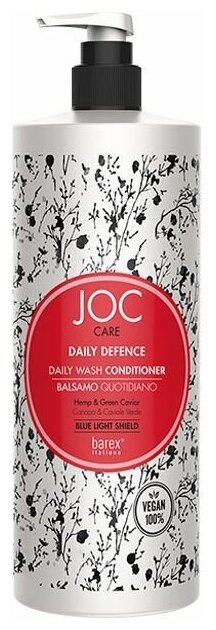 Кондиционер Barex Joc Care Daily Defence Daily Wash Conditioner with Hemp and Green Caviar, Кондиционер для ежедневного применения, с коноплей и зеленой икрой, 250 мл
