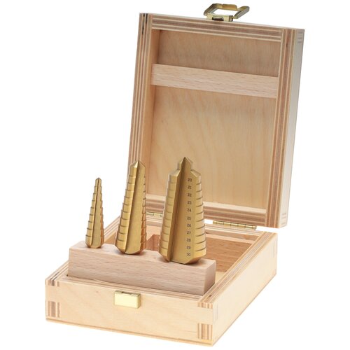 Набор ступенчатых сверл 4-12/10-20/20-30мм HSS-TiN Bucovice(CzTool) 646804