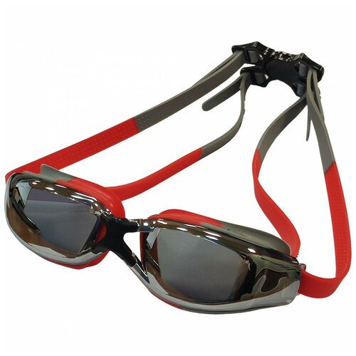 фото E39689 очки для плавания зеркальные взрослые (красно/серые) hawk