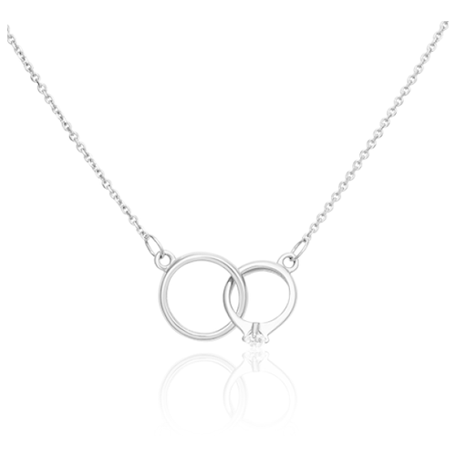 фото Platina jewelry золотое колье с фианитами 07-0183-00-401-1120-03, размер 40