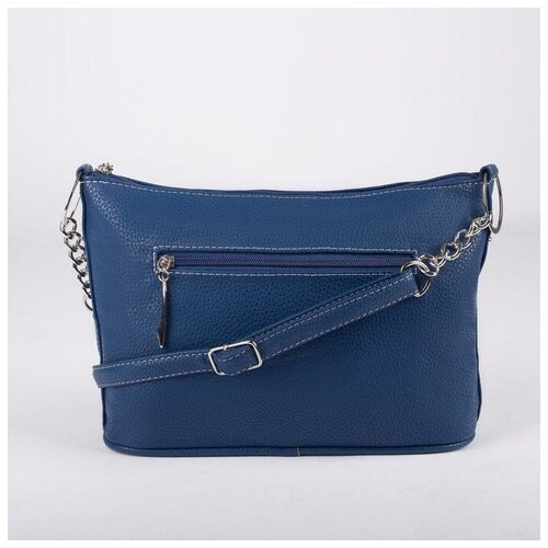 фото Кросс-боди janelli отдел на молнии, наружный карман, длинный ремень, синяя
