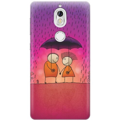 фото Re:pa накладка transparent для nokia 7 с принтом "парочка под дождем"