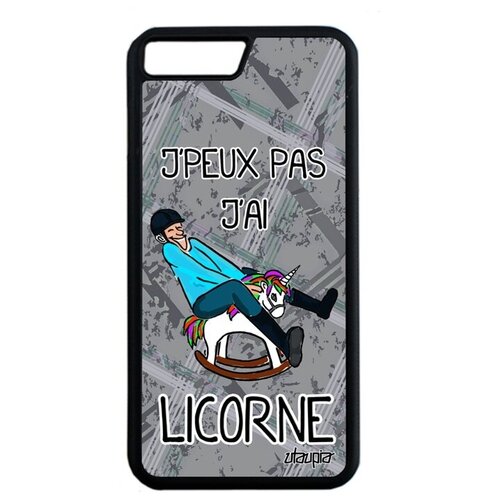 фото Противоударный чехол на смартфон // apple iphone 7 plus // "не могу - у меня единорог!" комикс прикольный, utaupia, серый