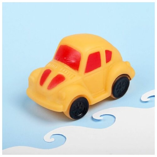 Резиновая игрушка для игры в ванной «Машинка», с пищалкой, цвет микс