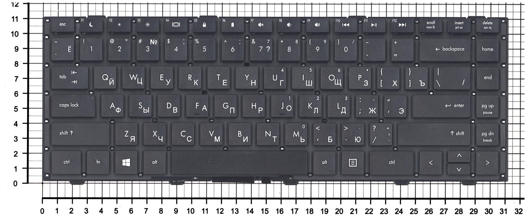 Клавиатура для ноутбука HP MP-10L93US-442 черная без рамки