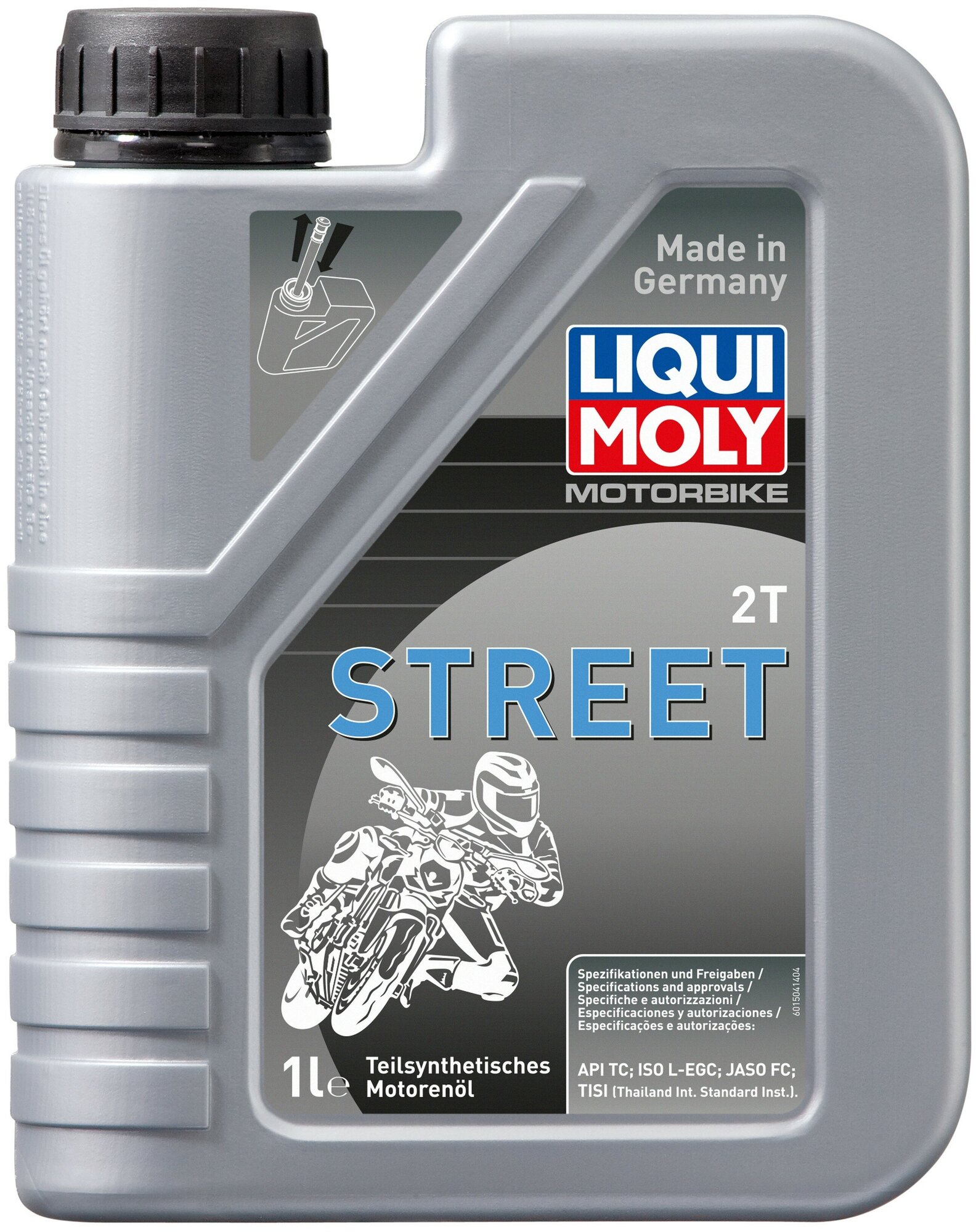 3981 LiquiMoly Полусинтетическое моторное масло для 2-такт. мотоциклов Motorbike 2T Street L-EGC 1л