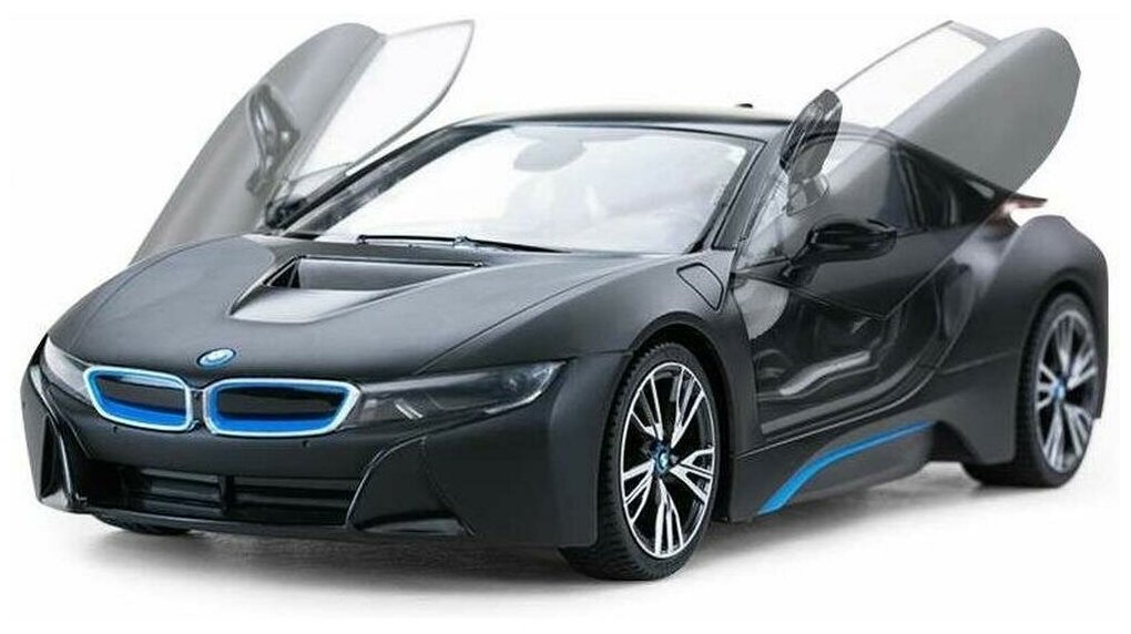 Машина р у 1:14 BMW i8 черный матовый двери открываются пультом 71060MB