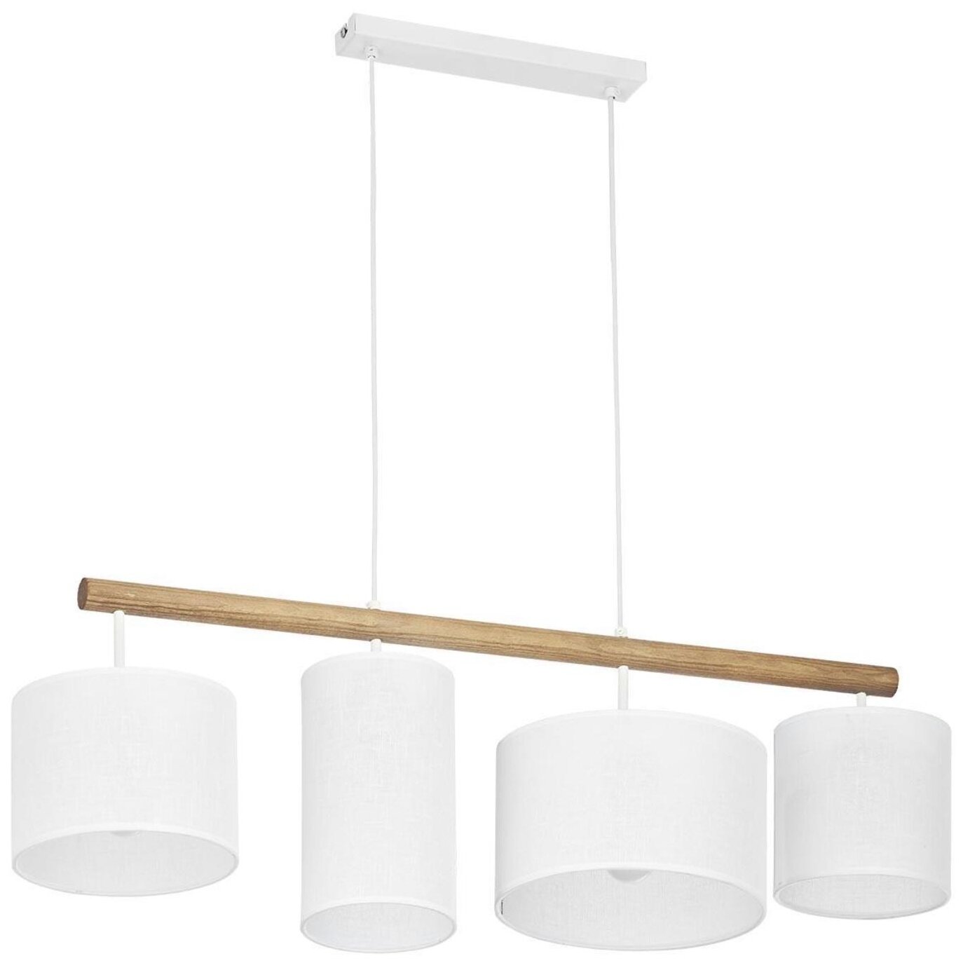 Потолочный светильник TK Lighting Deva White 4106, E27, 240 Вт, кол-во ламп: 4 шт., цвет: белый/светлое дерево